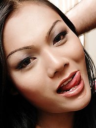 Latex ladyboy gets her cock sucked before sex