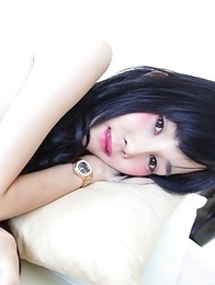 19 year old Thai ladyboy Bonus strips down to her hairy cock