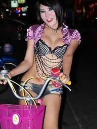 Candids of playful Ladyboy whores on Walking Street in Pattaya