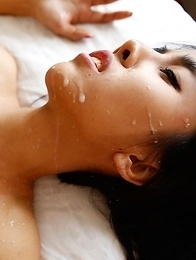 Cute Thai ladyboy Nene gets ass fucked by big white cock