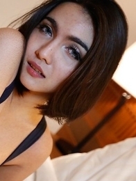 24yo sexy Thai ladyboy Sofie gets pretty face covered in cum