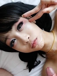 19yo cute Thai ladyboy Guitar gets slammed and cum covered