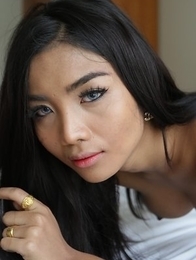 Thai ladyboy Leeya hottie sucks big white cock gets fucked and cum-covered