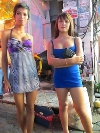 Horny Pattaya Ladyboys on the street looking for customers